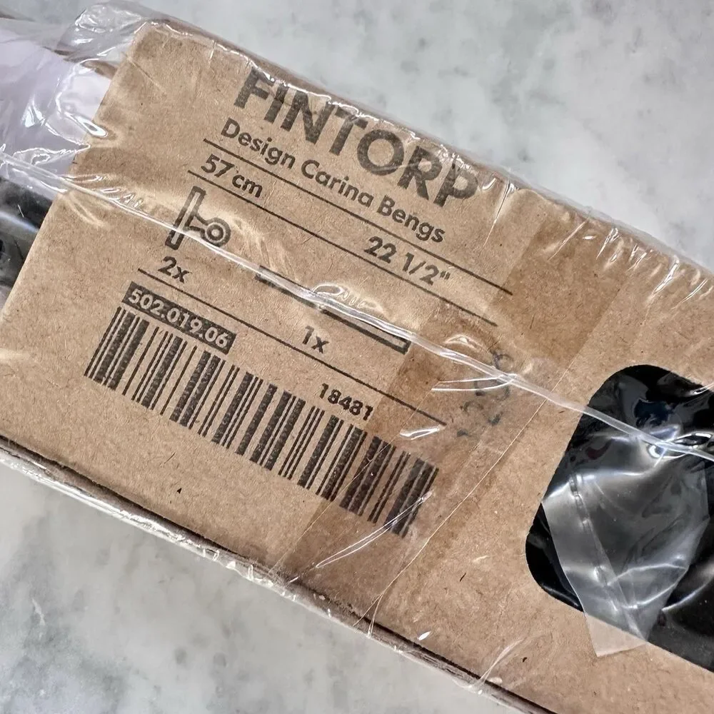 Lot of 2 New IKEA FINTORP 18481 Black Rail Rod by Carina Bengs 22.5
